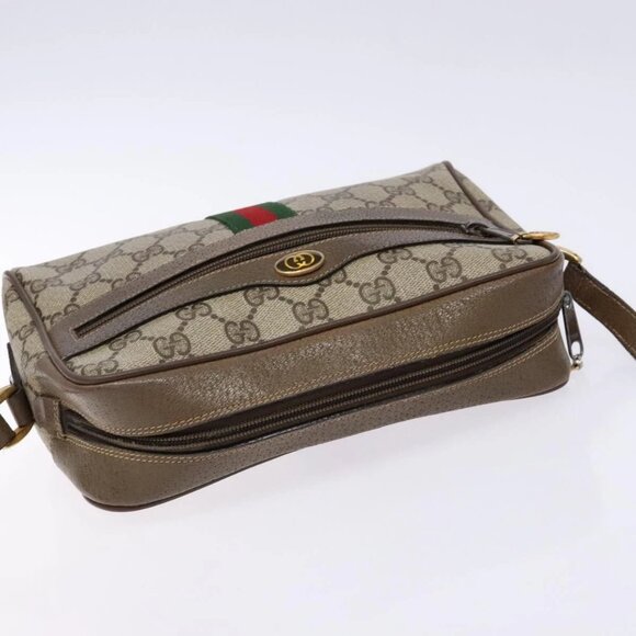 GUCCI GG Supreme Web Sherry Line Shoulder Bag PVC Beige 68 02 004 Auth 134064 - Picture 7 of 16